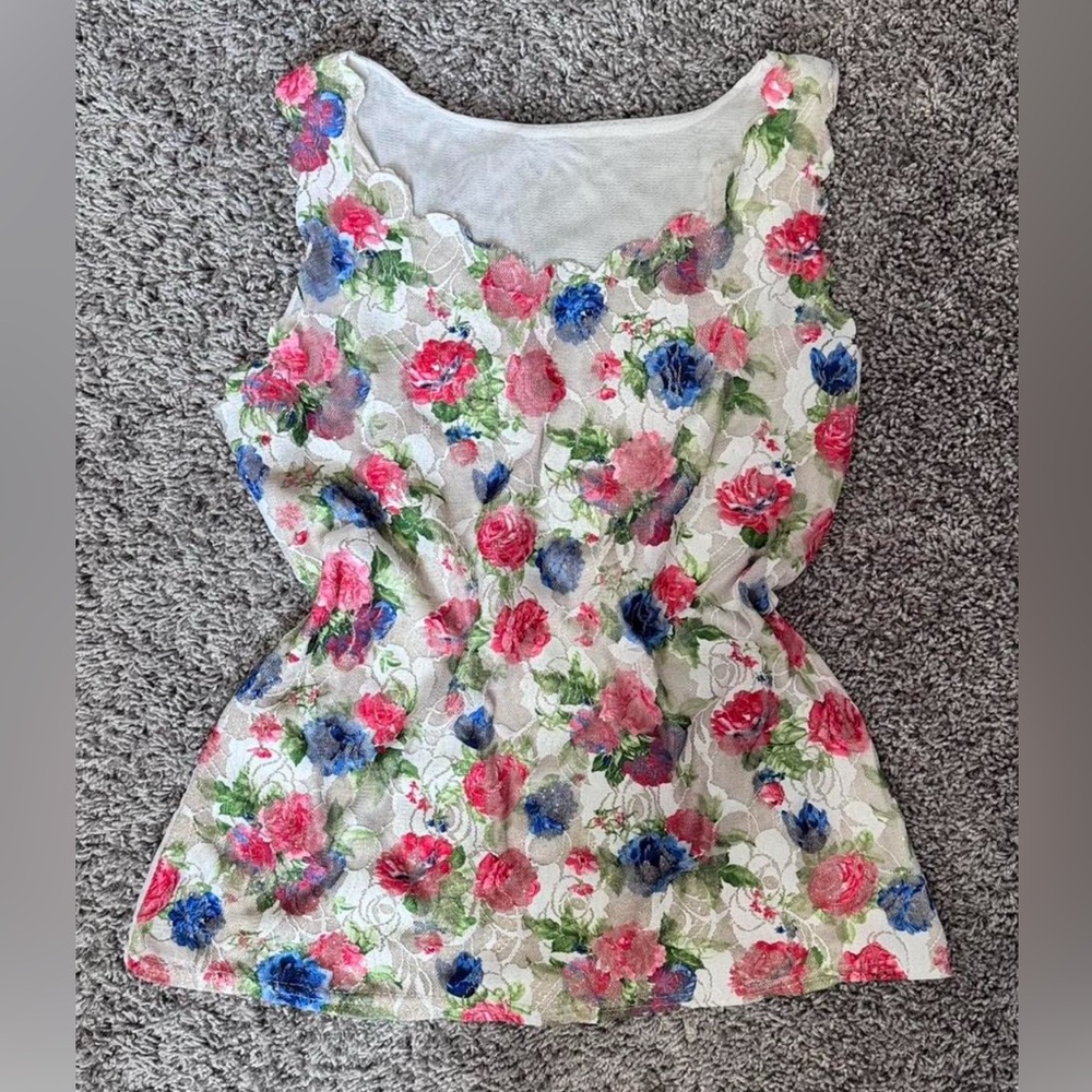 Vibrant Floral Sleeveless Blouse